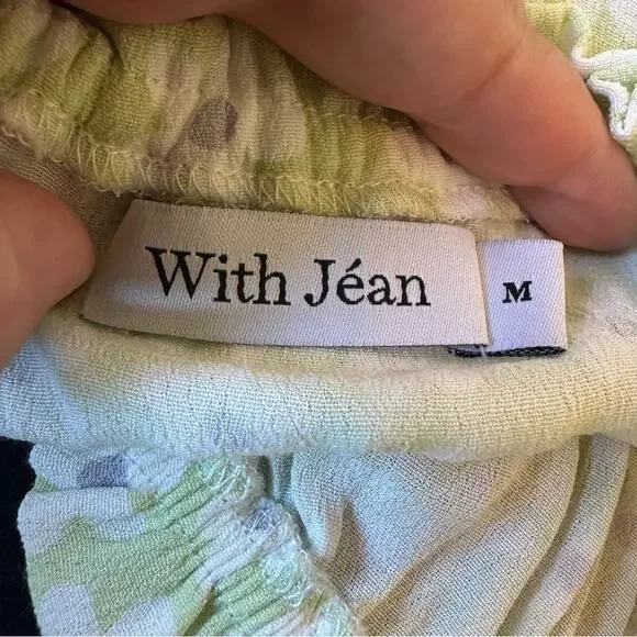 With Jean Isabella Daisy Dress M green pretty mini floral button front - Picture 7 of 8